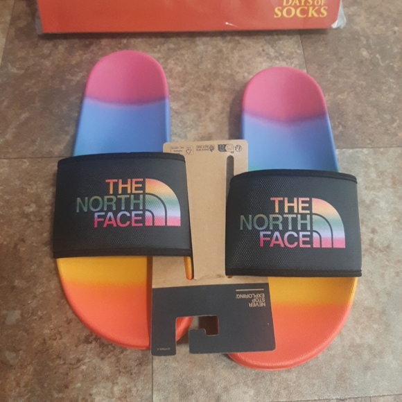 New. Size 9. The North Face Slides. Seinfeld Festivus 12 Days Of Socks. - Picture 2 of 7